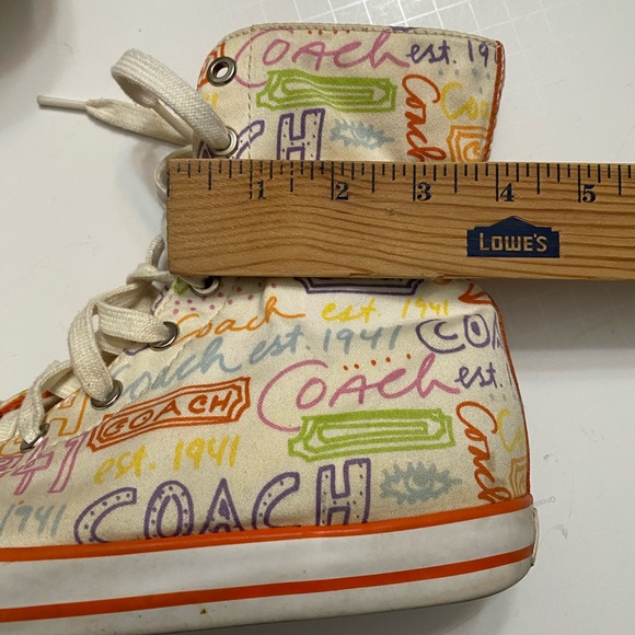 Coach womens all-over graffiti print hi-top/fold over, Bonney sneakers size 6B - Picture 6 of 12